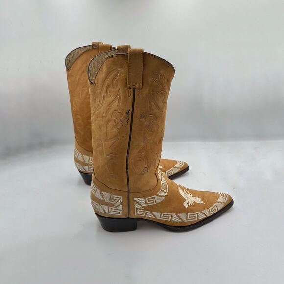 Rudel Camel Embroidered Pointed Men's Western Cowboy Boots Sz 29.5EE - Picture 7 of 14